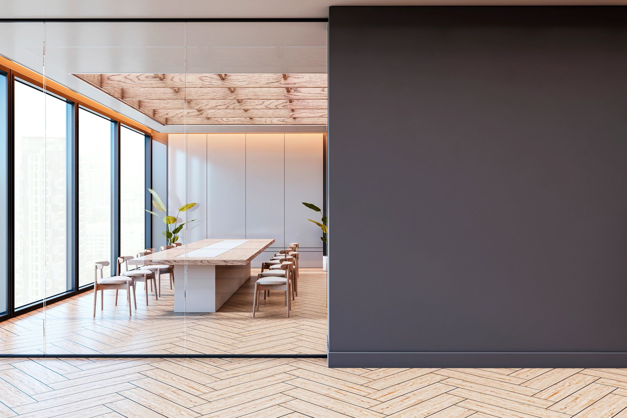 Modern corporate boardroom for Parthenon Group's global operations